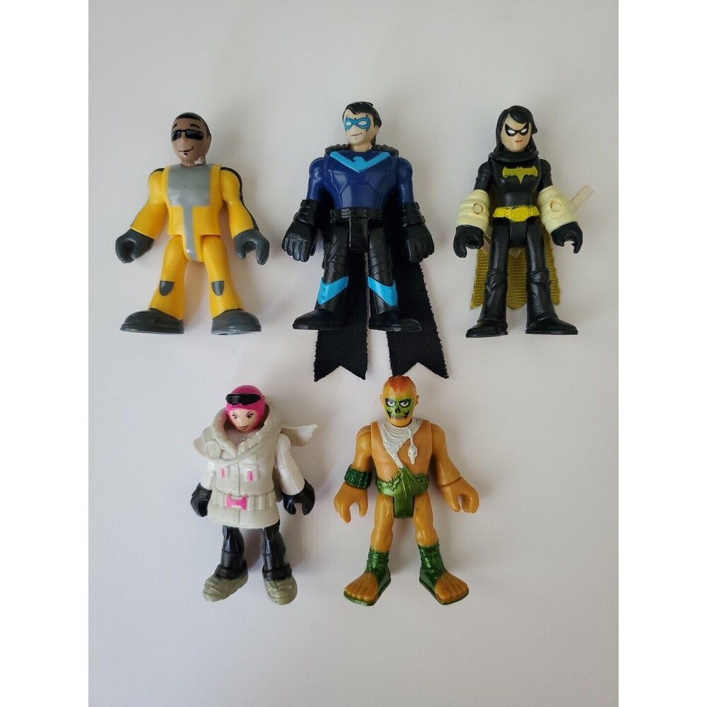 Fisher Price Imaginext Set of 5 Toy Figurines Snow Boarder Girl DC Super Friends